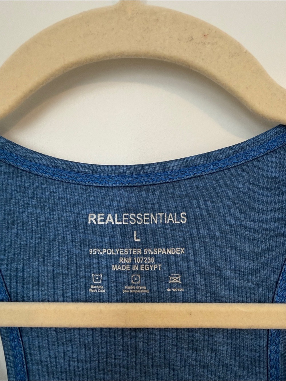 Real Essentials Blue Racerback Athletic Tank Top Size Large - Picture 2 of 3